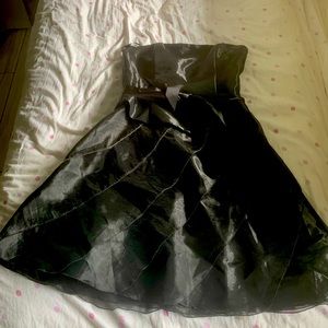 Strapless black party dress